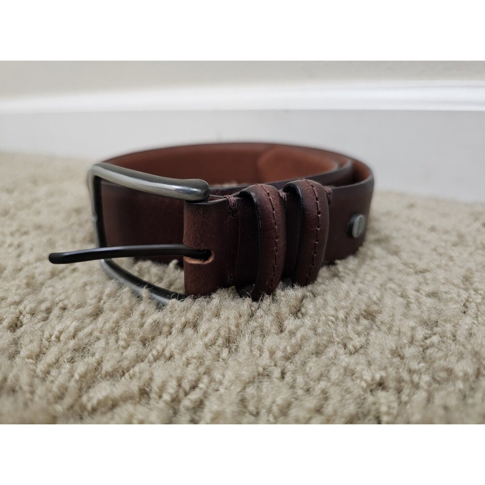 Boconi Mens Genuine Leather Belt Size 34 Dark Brown Model 34124L/200